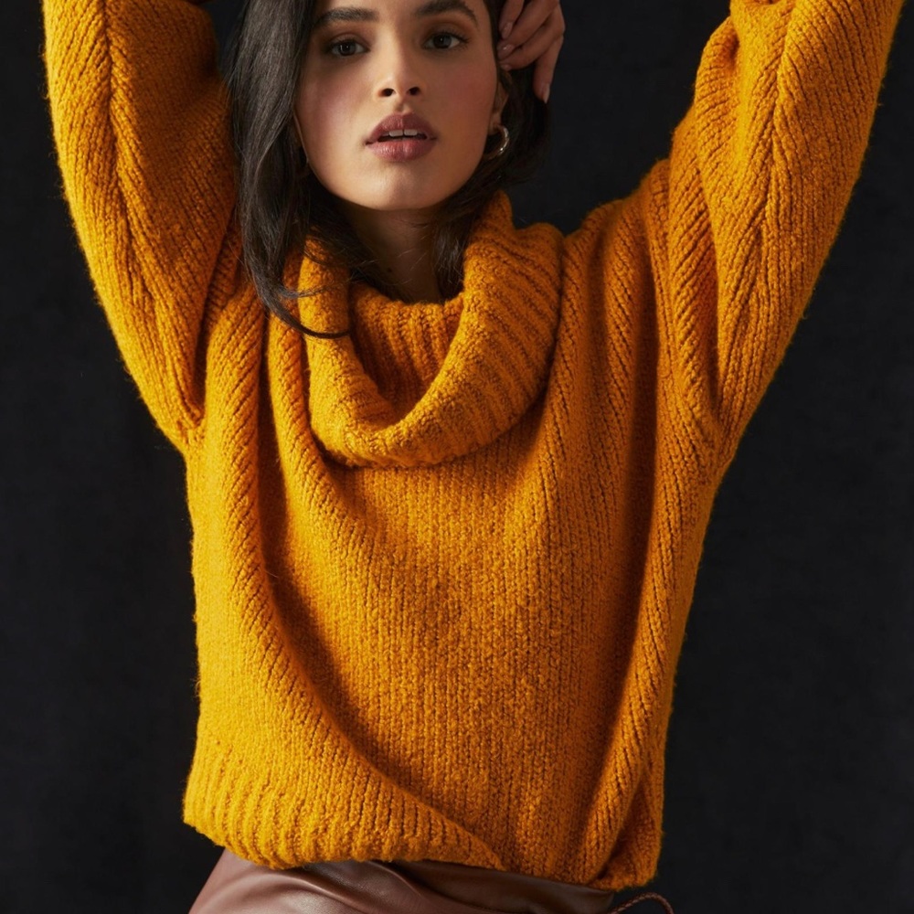 Anthropologie Pilcro Turtleneck Sweater in Gold